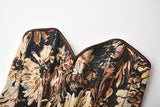 Womens Vintage Victorian Floral Denim Overbust Push Up Corset Bustier Top