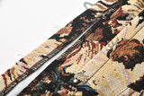 Womens Vintage Victorian Floral Denim Overbust Push Up Corset Bustier Top