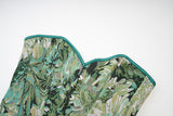 Womens Vintage Victorian Floral Denim Overbust Push Up Corset Bustier Top