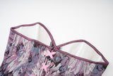 Womens Vintage Victorian Floral Denim Overbust Push Up Corset Bustier Top