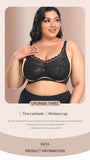 Womens Wireless Lace Plus Size Bras Ultra Thin Full Coverage Unlined Sexy Bralette