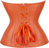 Zipper Front Faux Leather Overbust Corset Bustier Tops
