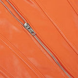 Zipper Front Faux Leather Overbust Corset Bustier Tops