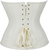 Zipper Front Faux Leather Overbust Corset Bustier Tops