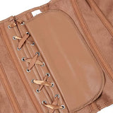 Zipper Front Faux Leather Overbust Corset Bustier Tops