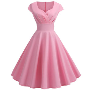 Women 1950s 1960s 1980s Retro Vintage Cocktail Party Swing Pink Prom Rockabilly Dresses