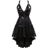 Machinery Steampunk Corset Womens Party Costume Skirt Set