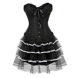 Plus Size Costume Overbust Burlesque Victorian Corset and Skirt Set