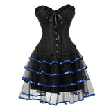 Plus Size Costume Overbust Burlesque Victorian Corset and Skirt Set