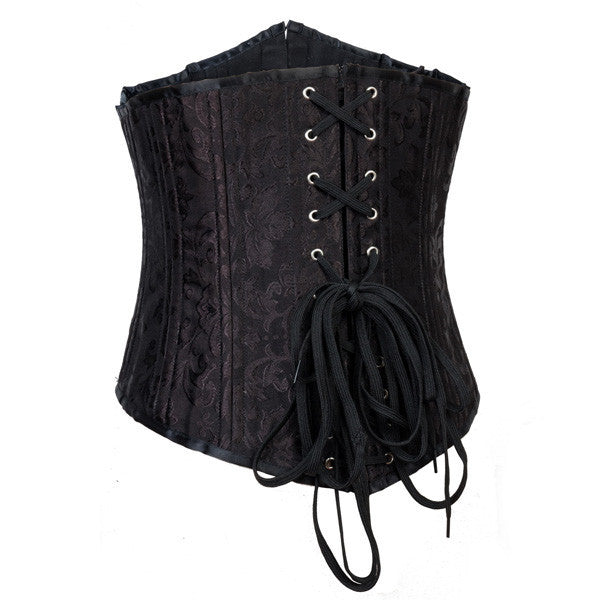 24 Steel Boned Brocade Underbust Waist Training Corset