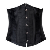 24 Steel Bones Waist Training Black Underbust Corset