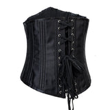 24 Steel Bones Waist Training Black Underbust Corset