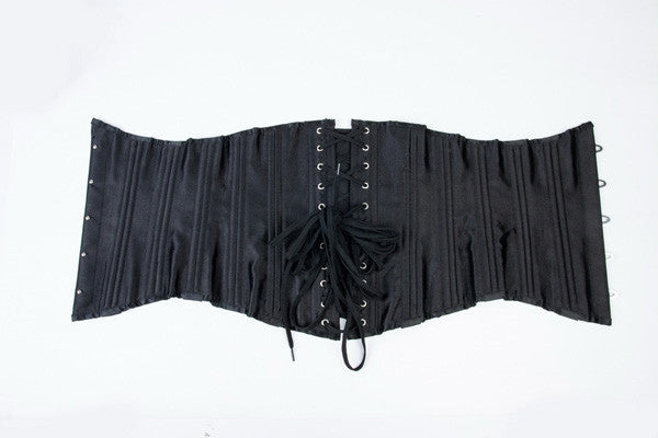 24 Steel Bones Waist Training Black Underbust Corset