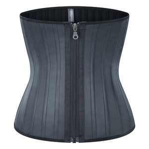 25 Steel Boned Latex Waist Trainer YKK Zip Up Corset