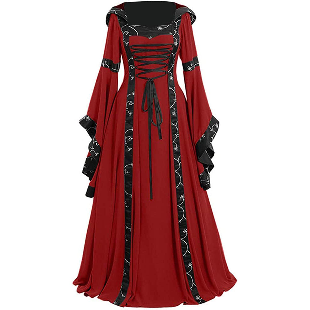 Victorian Witch Halloween Costume for Women Vampire Medieval Renaissance Dress