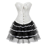 Plus Size Costume Overbust Burlesque Victorian Corset and Skirt Set