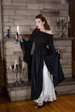 Women's Renaissance Gothic Blouse Bell Ruffle Off Shoulder Boho Corset Costume