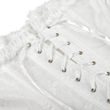 Corset Overbust Lace Up Tops for Women with Long Lace Sleeves