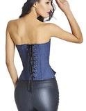 Denim Corsets Bustier Tops with Side Zipper