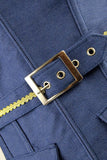 Denim Corsets Bustier Tops with Side Zipper
