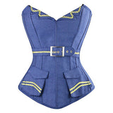 Denim Corsets Bustier Tops with Side Zipper