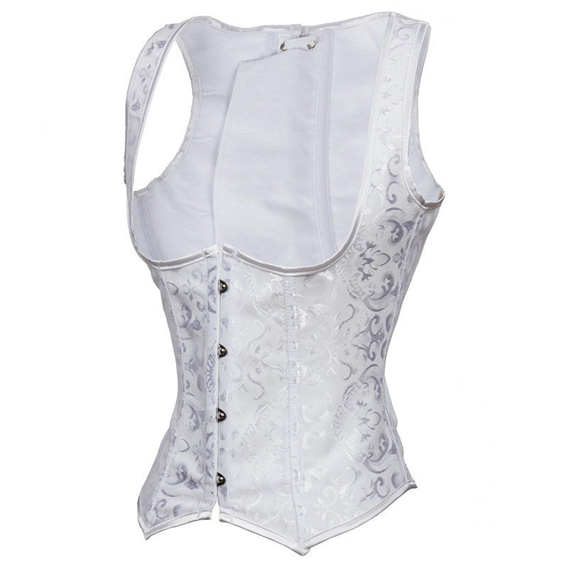 Embroidered Steampunk Hourglass Underbust Costume Vest Corset