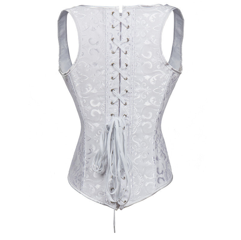 Embroidered Steampunk Hourglass Underbust Costume Vest Corset