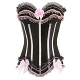 Classic Fashion Trim Pattern Bow Lace Overbust Corset