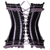 Classic Fashion Trim Pattern Bow Lace Overbust Corset