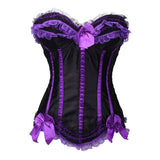 Classic Fashion Trim Pattern Bow Lace Overbust Corset