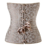 Classic Rouched Cups Brocade Overbust Corset