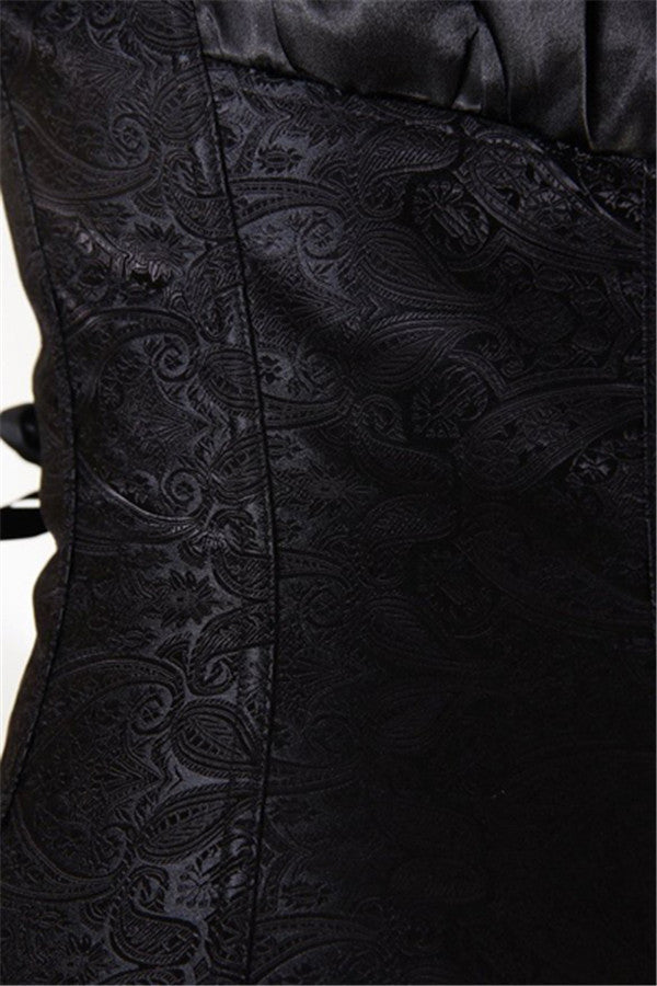 Classic Rouched Cups Brocade Overbust Corset