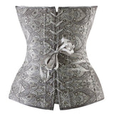 Classic Rouched Cups Brocade Overbust Corset