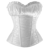 Classic Rouched Cups Brocade Overbust Corset