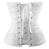 Classic Rouched Cups Brocade Overbust Corset