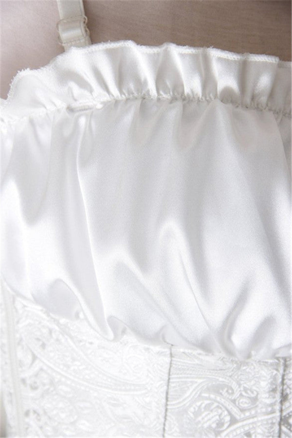 Classic Rouched Cups Brocade Overbust Corset