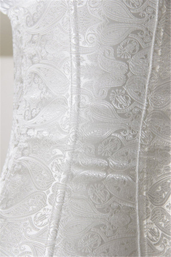 Classic Rouched Cups Brocade Overbust Corset