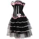 Corset Skirt Set Moulin Rouge Saloon Girl Costume Clubwear