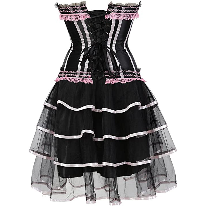 Corset Skirt Set Moulin Rouge Saloon Girl Costume Clubwear