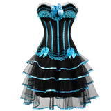 Corset Skirt Set Moulin Rouge Saloon Girl Costume Clubwear