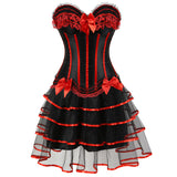 Corset Skirt Set Moulin Rouge Saloon Girl Costume Clubwear