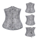 Fashion Classic Vintage Wedding Satin Brocade Underbust Corset