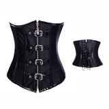 Fashion Retro Leather Waist Trainer Underbust Corset