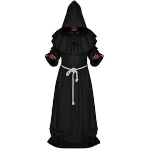 Friar Medieval Hooded Monk Renaissance Priest Robe Costume Cosplay