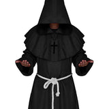 Friar Medieval Hooded Monk Renaissance Priest Robe Costume Cosplay