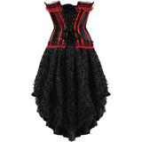 Gothic Striped Corset with Fluffy Pleated Layered Tutu Skirt