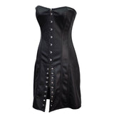 Gothic Retro Black Long Corset Steampunk Dress
