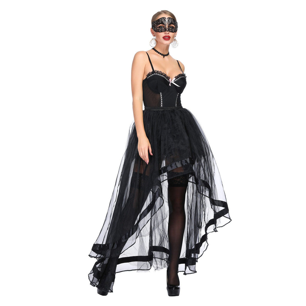 Gothic Retro Victorian Overbust Corset Skirt