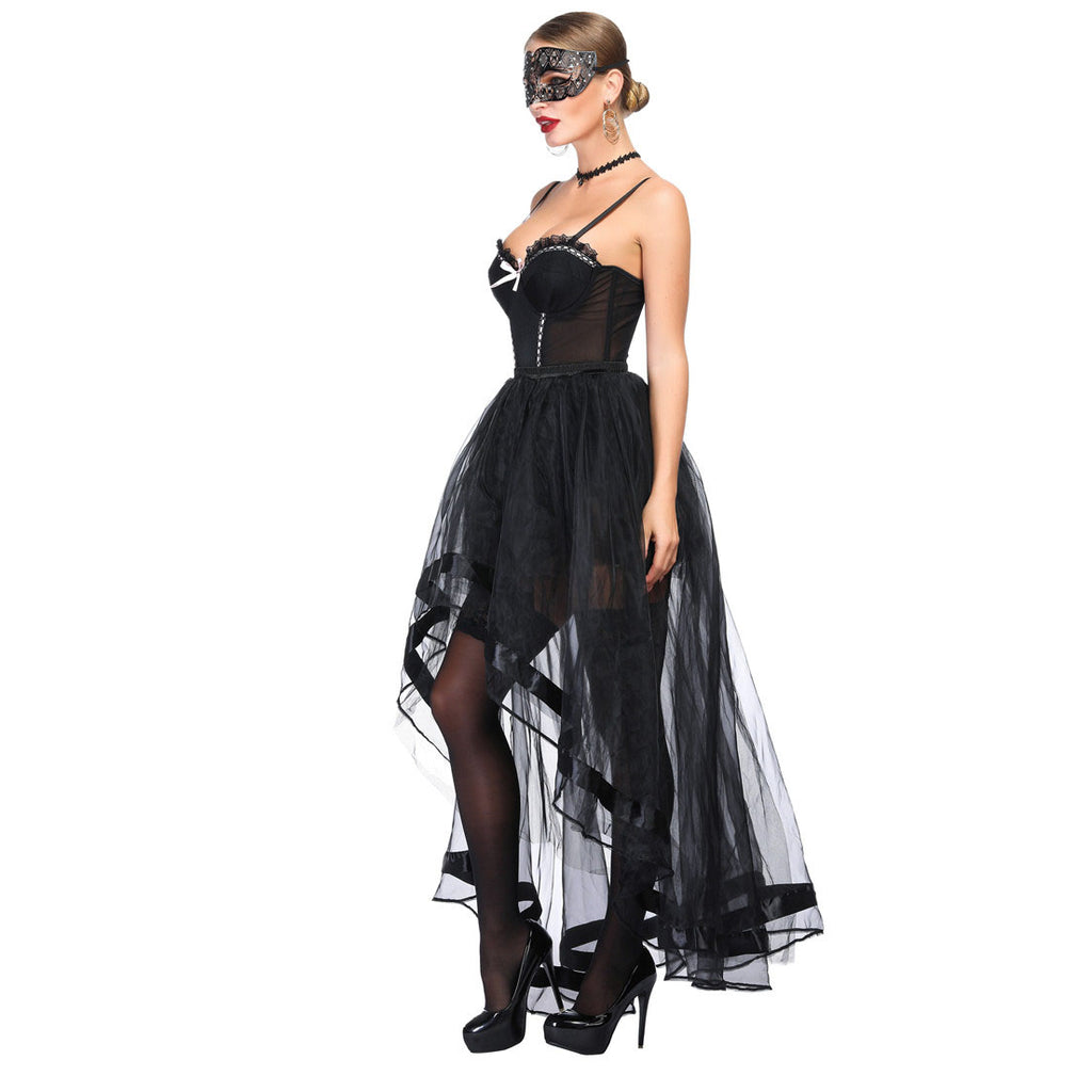 Gothic Retro Victorian Overbust Corset Skirt