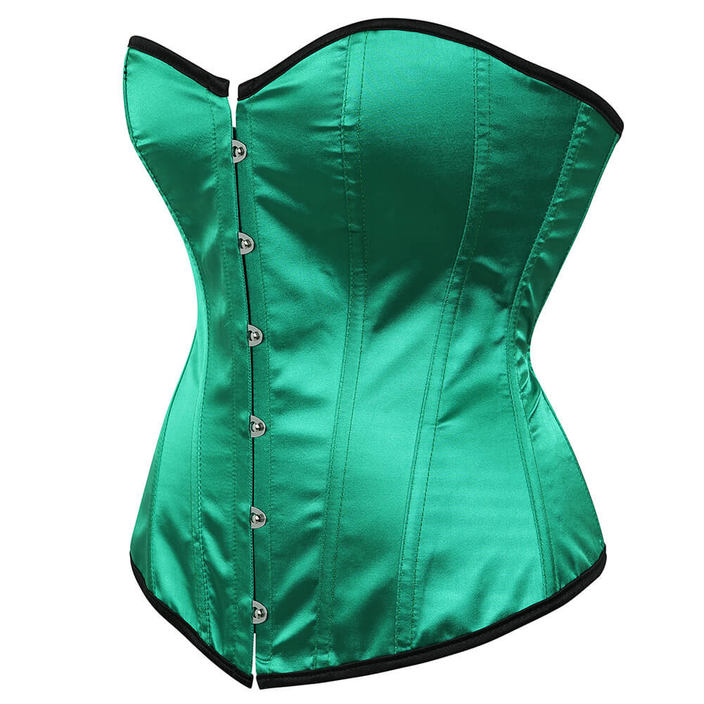 Ladies Classic Burlesque Satin Hourglass Strapless Overbust Corset
